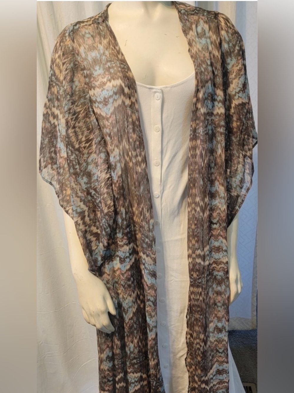 BAND OF GYPSIES TIE DYE MIDI DUSTER/ BEACH COVER UP